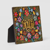 Plaque Photo Grateful Fun Floral BoHo Inspirivity Easel (Recto)
