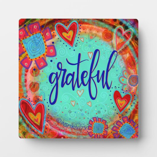 Plaque Photo Grateful Pretty Inspirationnel Easel (Devant)