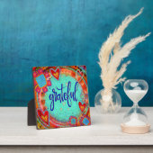 Plaque Photo Grateful Pretty Inspirationnel Easel (Insitu)