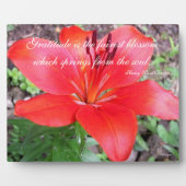 Plaque Photo Gratitude Lilie (Devant)