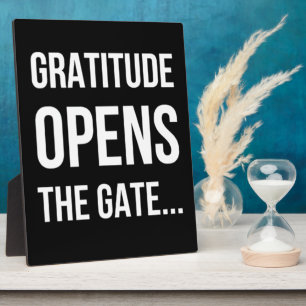 Plaque Photo Gratitude ouvre la citation inspirante Gate