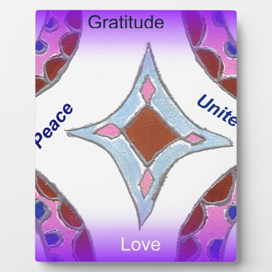 Plaque Photo "Gratitude Peace Love Unite" Mandala Art Imprimer (Devant)