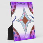 Plaque Photo "Gratitude Peace Love Unite" Mandala Art Imprimer (Côté)