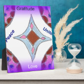 Plaque Photo "Gratitude Peace Love Unite" Mandala Art Imprimer (Côté)