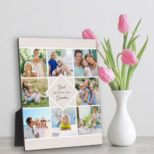 Plaque Photo Great Grandma We Love You 8 Photo Collage Cream