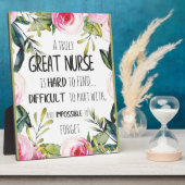 Plaque Photo Great Nurse Appreciation Thank you Leaving Gift (Côté)