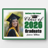 Plaque Photo Green Class of 2026 Graduation Photo (Devant)