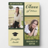 Plaque Photo Green Cream Modern Photo Graduation (Devant)
