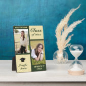 Plaque Photo Green Cream Modern Photo Graduation (Côté)