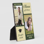 Plaque Photo Green Cream Modern Photo Graduation (Côté)