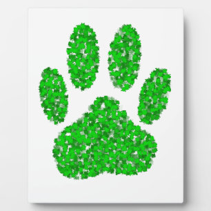 Plaque Photo Green Foliage Dog Paw Print