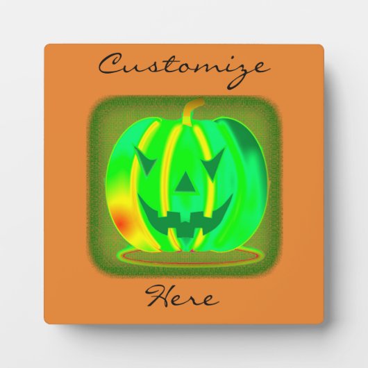 Plaque Photo Green Jack olantern Halloween Thunder_Cove (Devant)