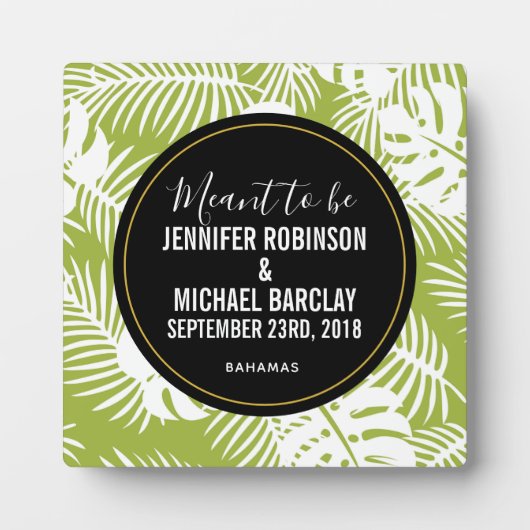 Plaque Photo Green Palm Leaves Rainforest Pattern (Devant)