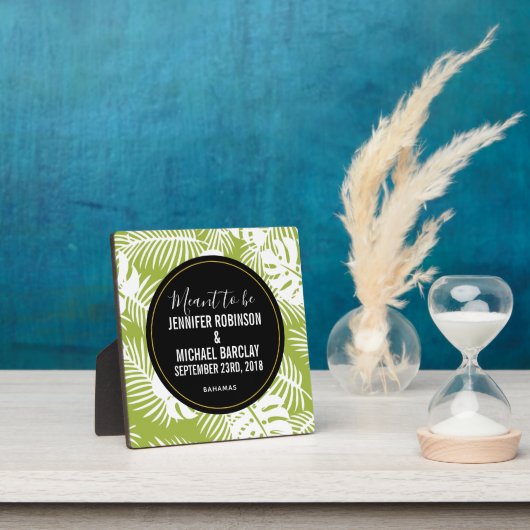 Plaque Photo Green Palm Leaves Rainforest Pattern (Insitu)