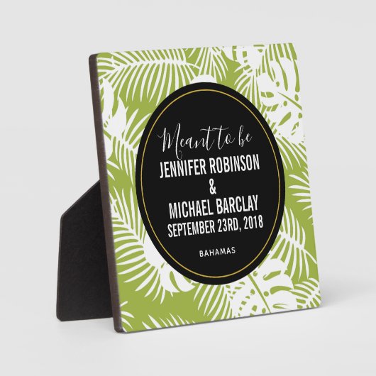 Plaque Photo Green Palm Leaves Rainforest Pattern (Recto)