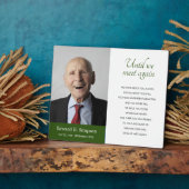 Plaque Photo Green Until We Meet Again Memorial Poem With Photo (Côté)