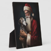 Plaque Photo Greyhound avec Noël Festif du Père Noël (Côté)