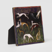 Plaque Photo Greyhounds médiéval dans les bois profonds (Recto)