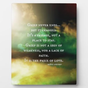 Plaque Photo GRIEF ne se termine jamais