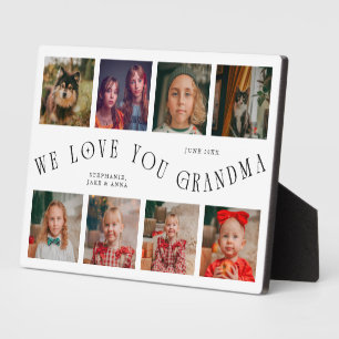 Plaque Photo Grille de 8 photos moderne Love You Grand-mère Bla