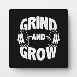 Plaque Photo Grind and Grow - Gym, entraînement Motivational