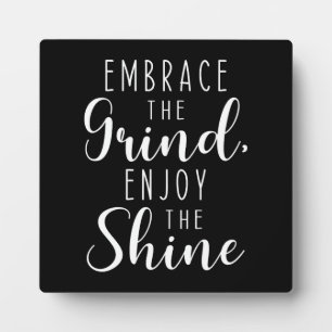 Plaque Photo Grind and Shine, Gym, Hustle, Succès, Inspirer