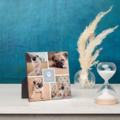 Plaque Photo Gris | Nom du chien et empreinte de patte Collage (Insitu)
