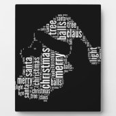 Plaque Photo Gros Noir Blanc Joyeux Noël Père Noël Typographie (Devant)