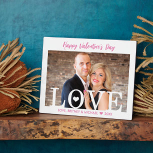 Plaque Photo Grosses lettres d'amour   Pink Script Photo modern