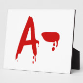 Plaque Photo Groupe sanguin A - Hôpital d'horreur négatif (Côté)