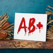Plaque Photo Groupe sanguin AB+ Positif #Hôpital d'horreur (Côté)