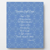 Plaque Photo Guardian Angel Prière Bleu  (Devant)