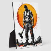 Plaque Photo guerrier barbare médiéval imaginaire hummer force (Côté)