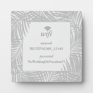 Plaque Photo Guest Room Wifi Mot de passe Connexion pour Beach
