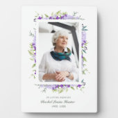 Plaque Photo Guirlande de nuances violettes En souvenir affectu (Devant)