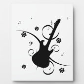 Plaque Photo Guitare Avec Notes Musicales (Devant)