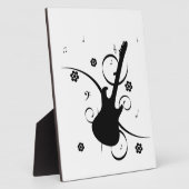 Plaque Photo Guitare Avec Notes Musicales (Côté)