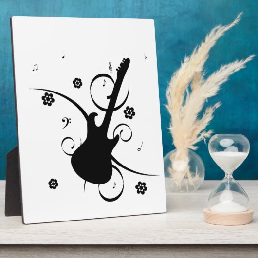 Plaque Photo Guitare Avec Notes Musicales (Côté)