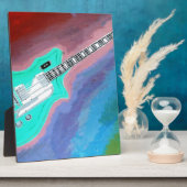 Plaque Photo Guitare verte (Côté)