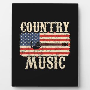 Plaque Photo Guitariste Country Music Guitare Drapeau américain