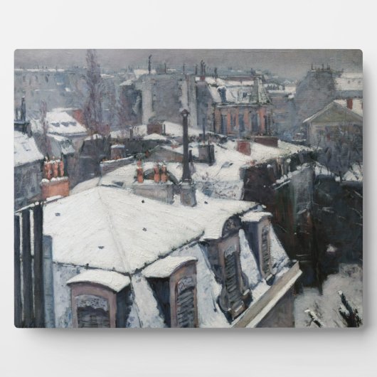 Plaque Photo Gustave Caillebotte - Toits dans la neige (Devant)