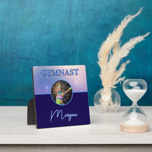 Plaque Photo Gymnaste Deep Royal Custom Photo et nom (Insitu)