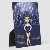 Plaque Photo Gymnastique Anniversaire avec Bleu Balloon Arch (Côté)