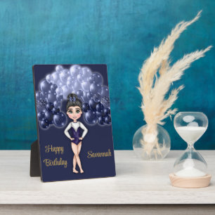 Plaque Photo Gymnastique Anniversaire avec Bleu Balloon Arch