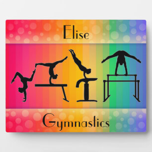 Plaque Photo Gymnastique Arc-en-ciel avec épreuves de gymnastiq