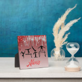 Plaque Photo Gymnastique rouge et argent Parties scintillant Om (Insitu)