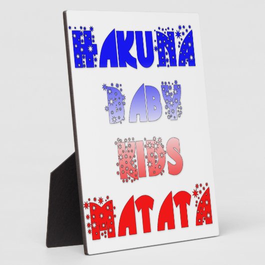 Plaque Photo Hakuna Matata Bébé & Enfants : Conception de coule (Côté)