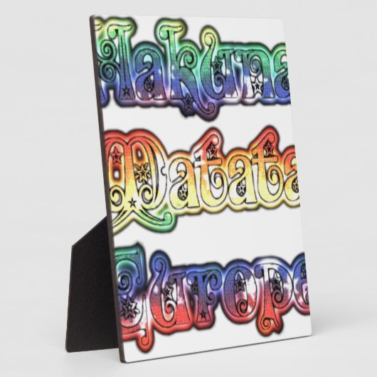 Plaque Photo Hakuna Matata Europe Art Imprimer/Graphique (Côté)