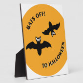 Plaque Photo Halloween Bats Orange (Côté)