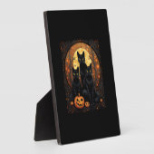 Plaque Photo Halloween Chat noir Van Gogh Witch Kawaii Citrouil (Côté)